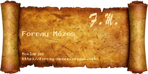 Forray Mózes névjegykártya