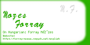mozes forray business card